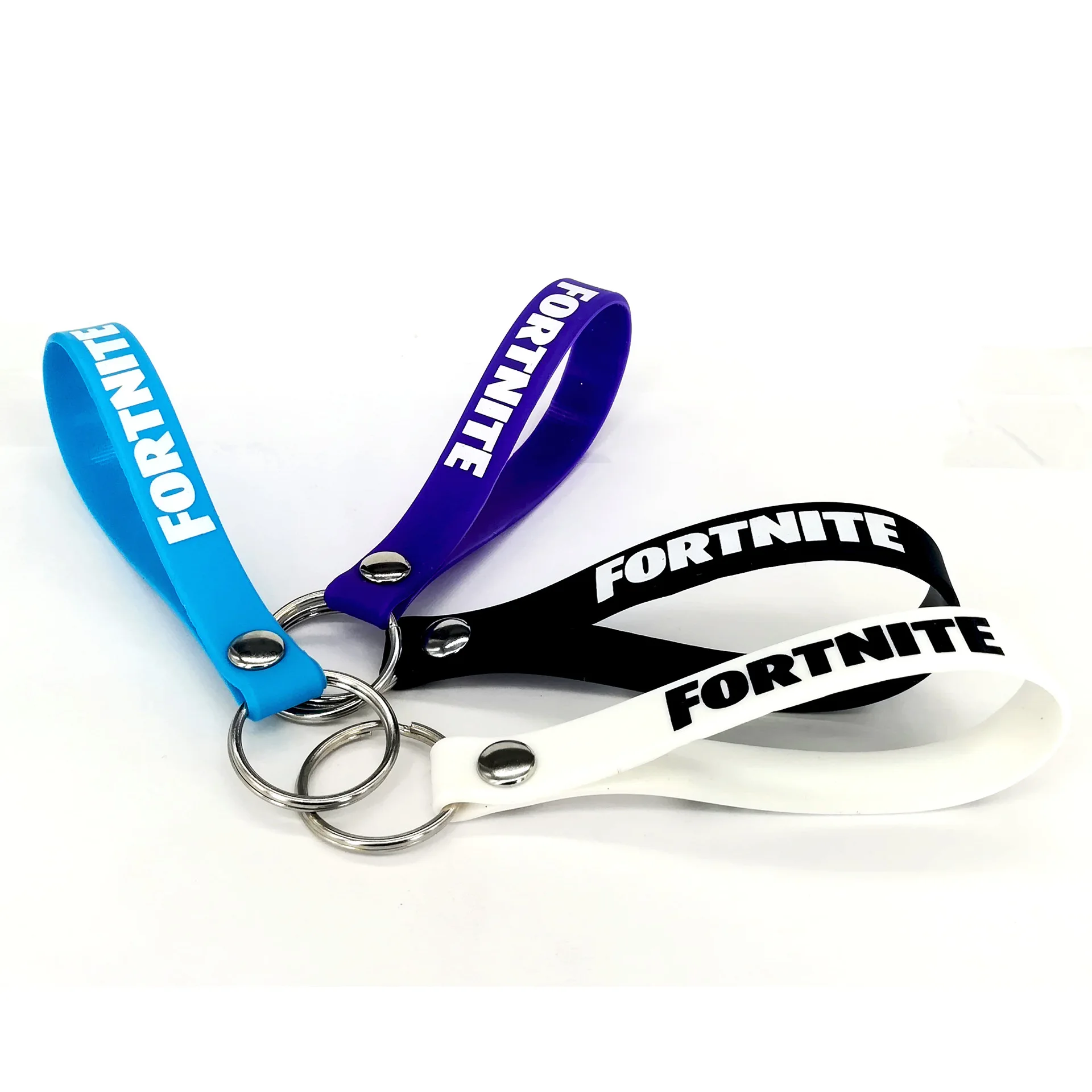 Cheap silicone bracelet keychain personalized cheap keychains