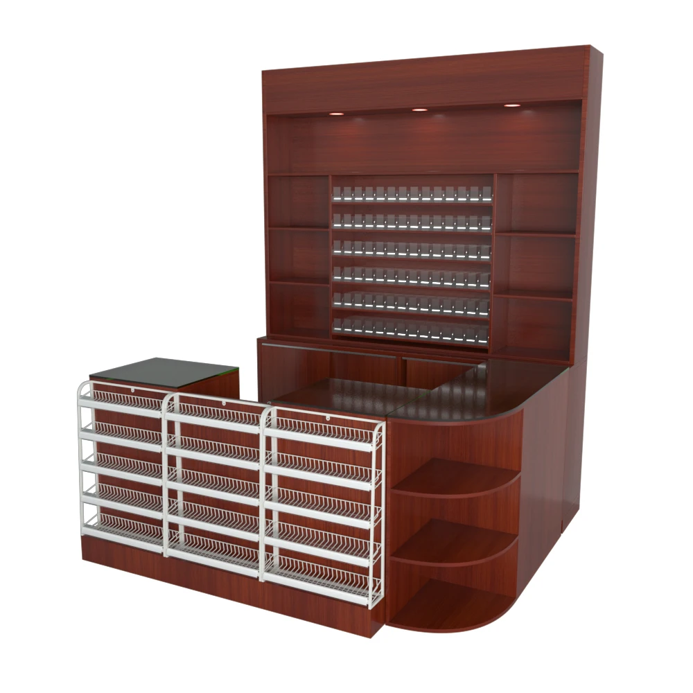 Wood Convenience Store Cash Table Dimension Grocery Cashier Checkout Counter