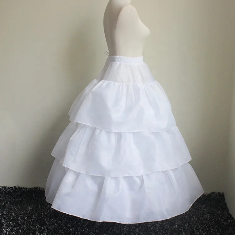 new design under dress with hoop boning satin petticoat bridal manufacturer