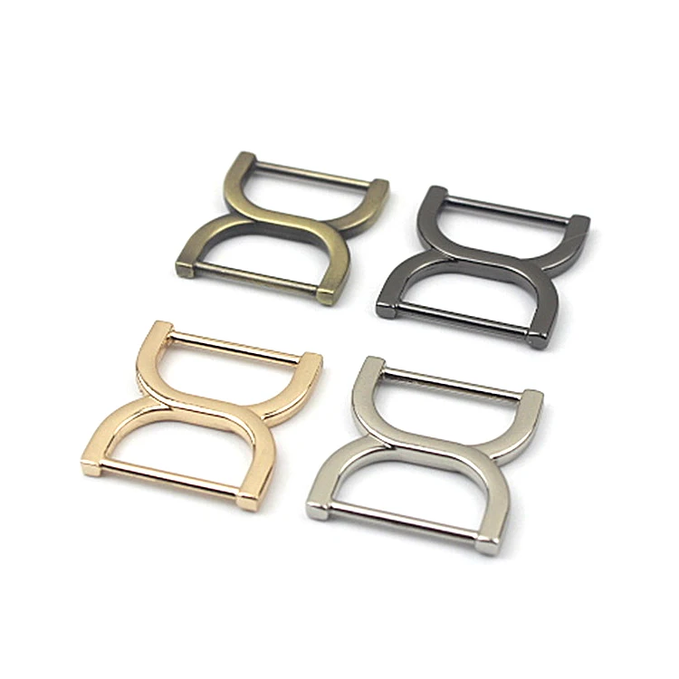 Custom shape luggage hardware metal slide rings adjusting buckle bag accessories parts