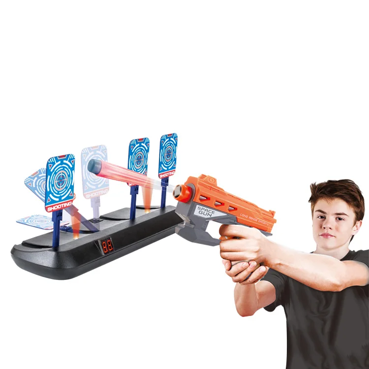Popular Boys Toy Electronic Auto Reset Digital Scoring Shooting Game Target Soft Bullet Gun Shooting Target Toy For Kids