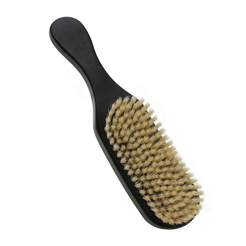 Щетка для усов с логотипом на заказ, Белая Щетина кабана, Мужская кисть для усов, изогнутая щетка для бороды, твердая деревянная щетка для усов 360