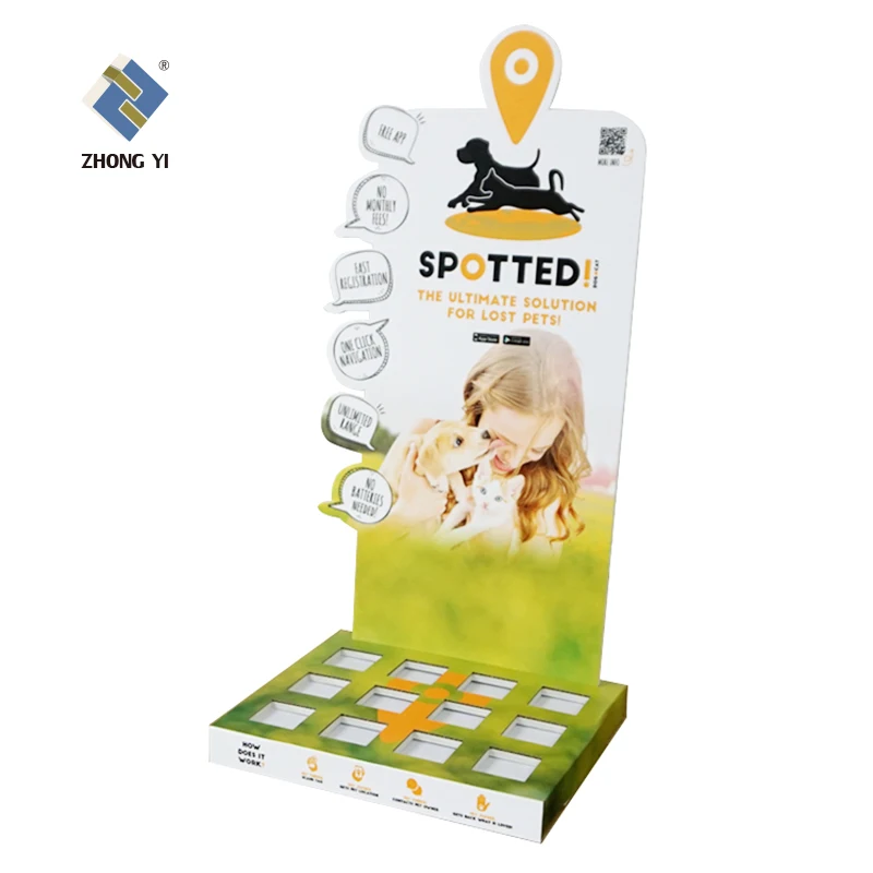 3 Sides Rotating Cardboard Peg Pop Displays , Cardboard Counter Hook Display Stand , Hanger Display Rack PDQ for 3d mink eyelash