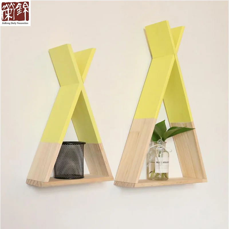 
Nursery organizer solid wood floating wall book shelf Factory wholesale Wall Mount cube Shelf 