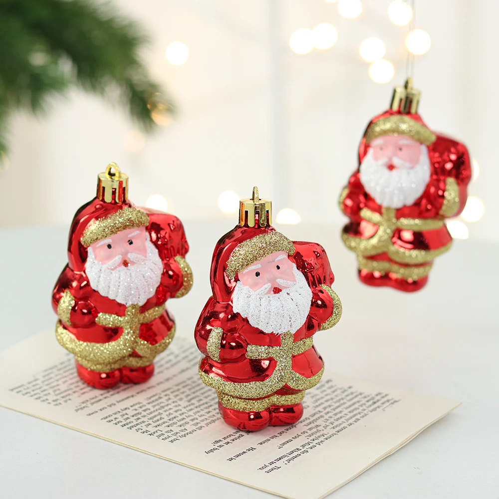 Hot Sale Classical Plastic Christmas Santa Sanowman Christmas Tree Ornaments Christmas Decoration