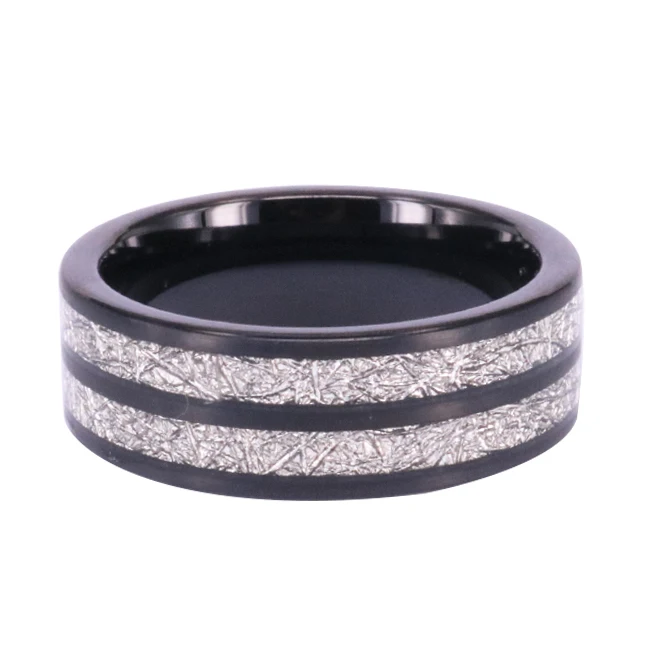 Fashionable jewelry rings tungsten classic Inlaid with silver foil and seashells punk hip hop vintage fashion viking ring for me