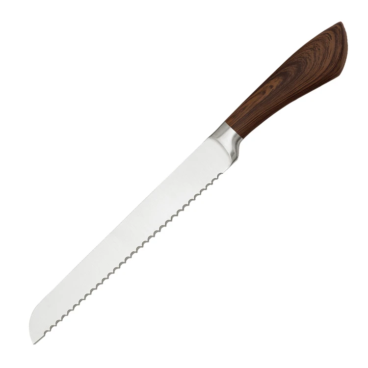 Economic Stainless Steel Kitchen Knives Golden Coating Bread Cutting Knife