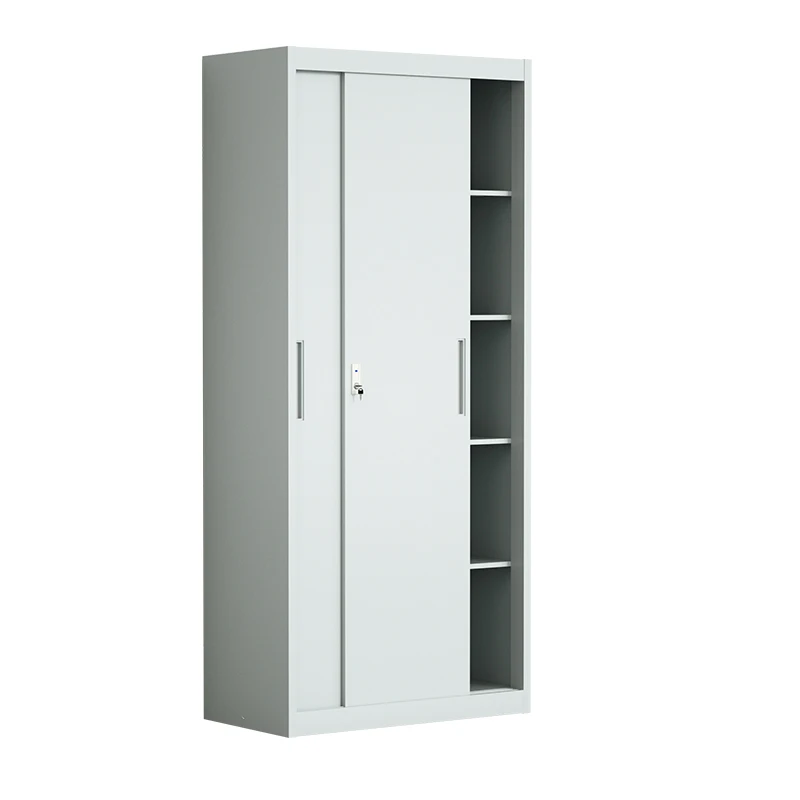 Office Furniture Metal Filling Cabinet Iron Cupboard Steel Cabinet Storage Staff  File Cabinet with 2 Sliding door and 4 shelves