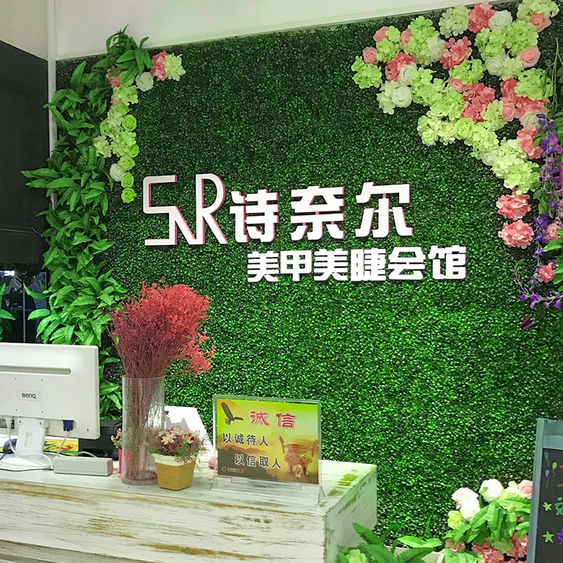 UNI  Artificial green boxwood hedge artificial plastic grass fence  indoor outdoor use