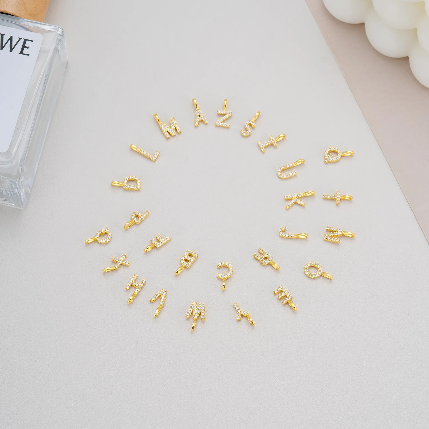 High Quality 6mm Sterling Silver Pendant Simple Hypoallergenic Crystal 26 Initials Charm For DIY Necklace Jewelry Accessories