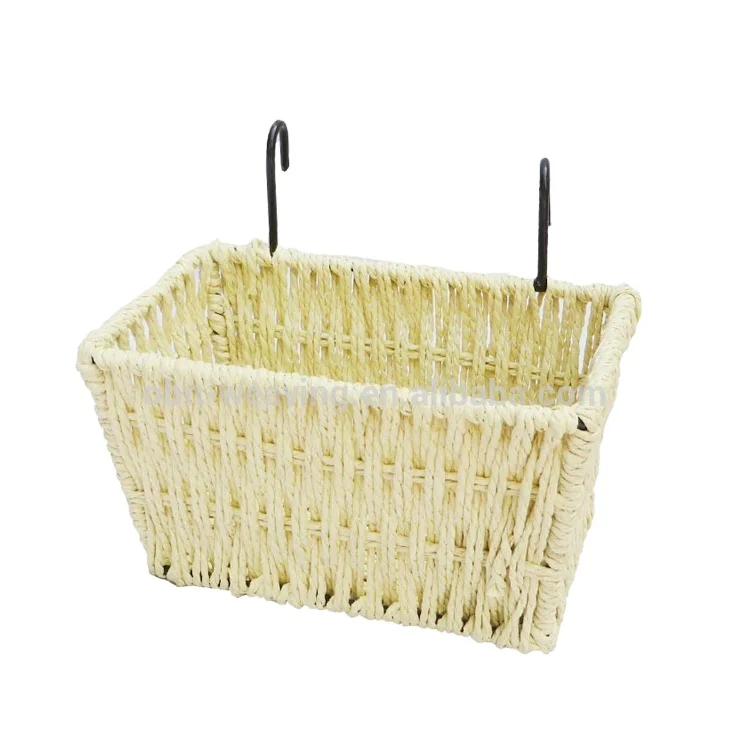 Hot sale colorful paper twine woven kids bike woven basket storage sundries shelves basket wall decor