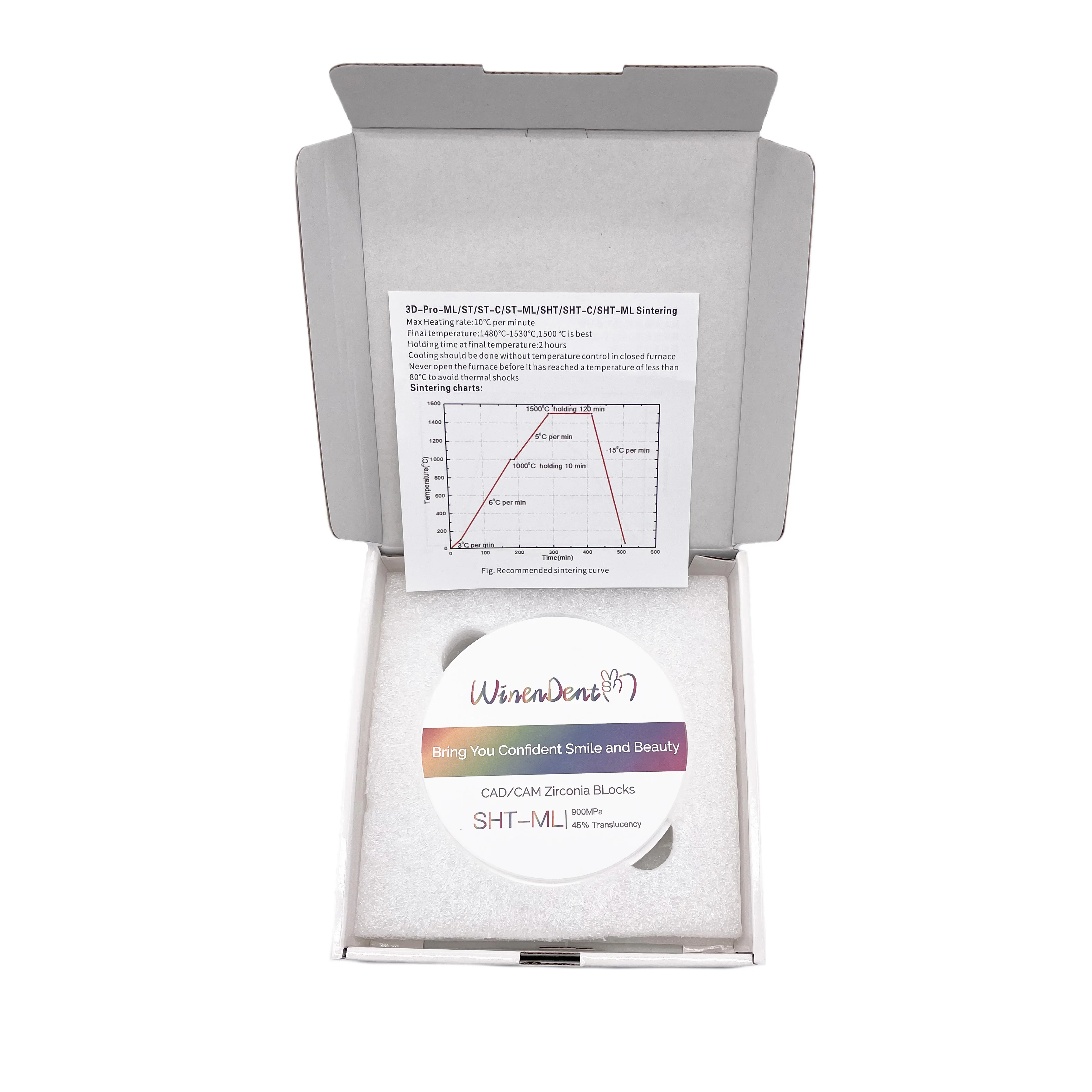 Ceramic Zirconia Block SHT-ML 98MM 30MM Dental Lab Super Translucency Dental Zirconia Disc