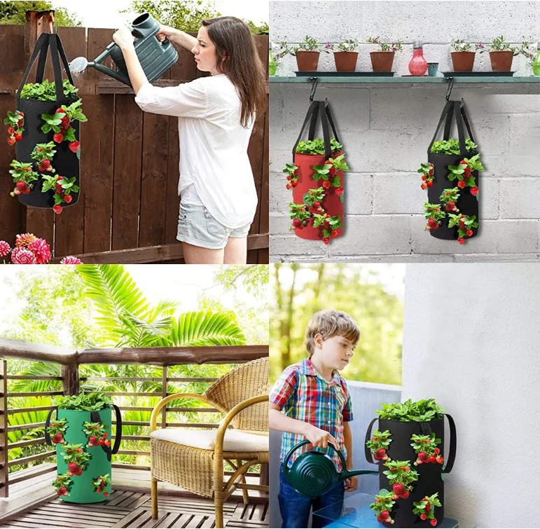2023 Latest Hot product non-woven fabric grow bags nursery pots fabric flower 7 gallon planting pots for garden home farms