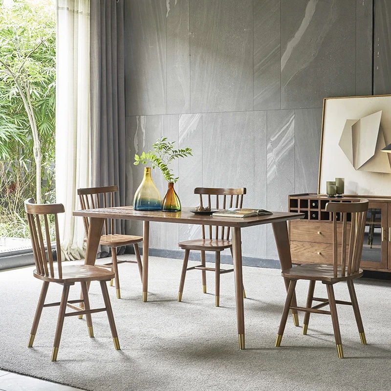 High Quality Wooden Modern Nordic Furniture Restaurant Dining Table Set