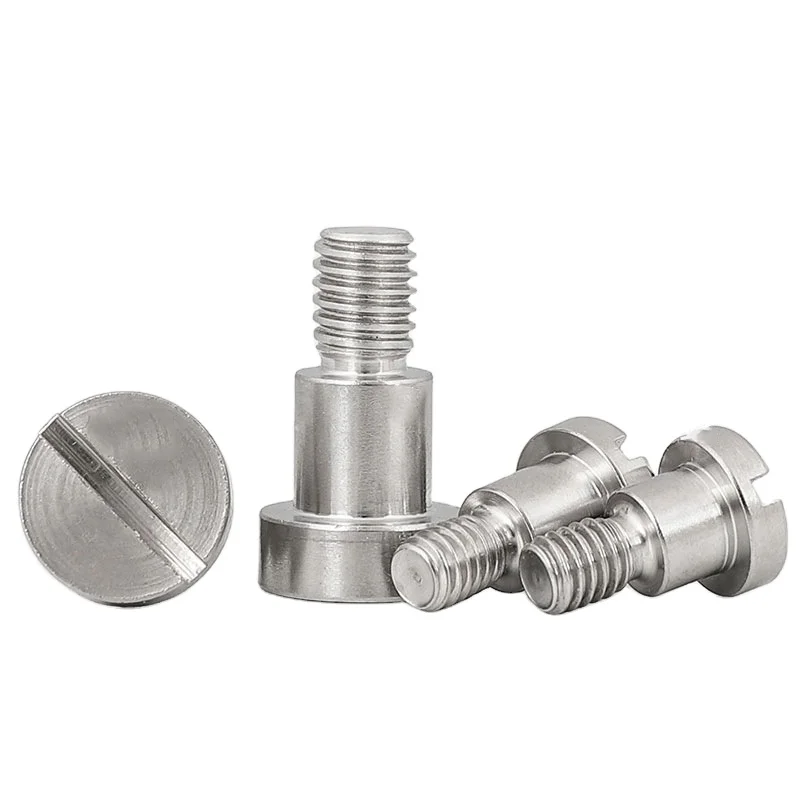 DIN923 Stainless Steel Bolt Shaft M2/M2.5/M3/M4/M5/M6/M8 Flat Head Shoulder Screw Shoulder Step Slotted Screw