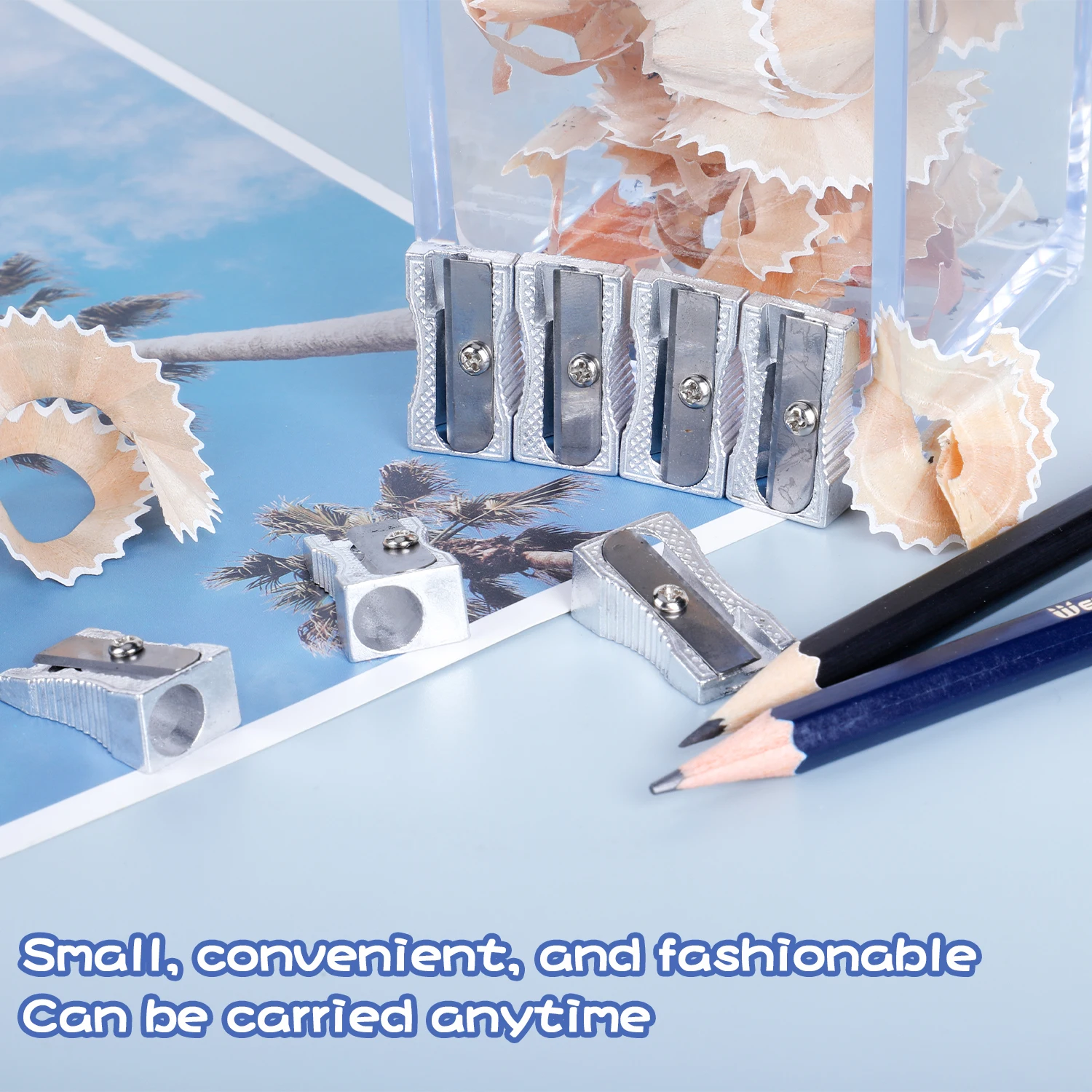 Weibo Hot sale Mini Pencil Sharpener one hole metal Pencil Sharpening tool stationary for students and kids