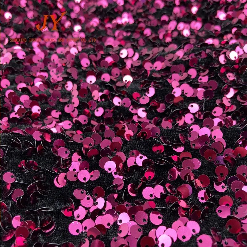 wholesale 100% polyester stretch velvet fabrics with sequins with long life