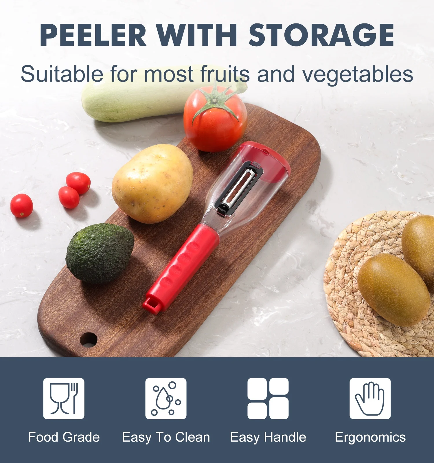 Multi functional veggie fruit carrot peeler machine storage peeler with a container orange plastic peeler