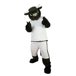 765 Cartoon Cosplay Party Christmas Dark Green Sport Cow Ox Bull Mascot Costumes