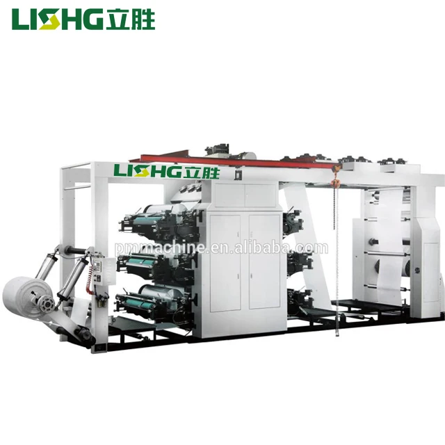 4 colour roll paper polythene food packaging bag pp woven sack flexo machine flexografic press printing machine