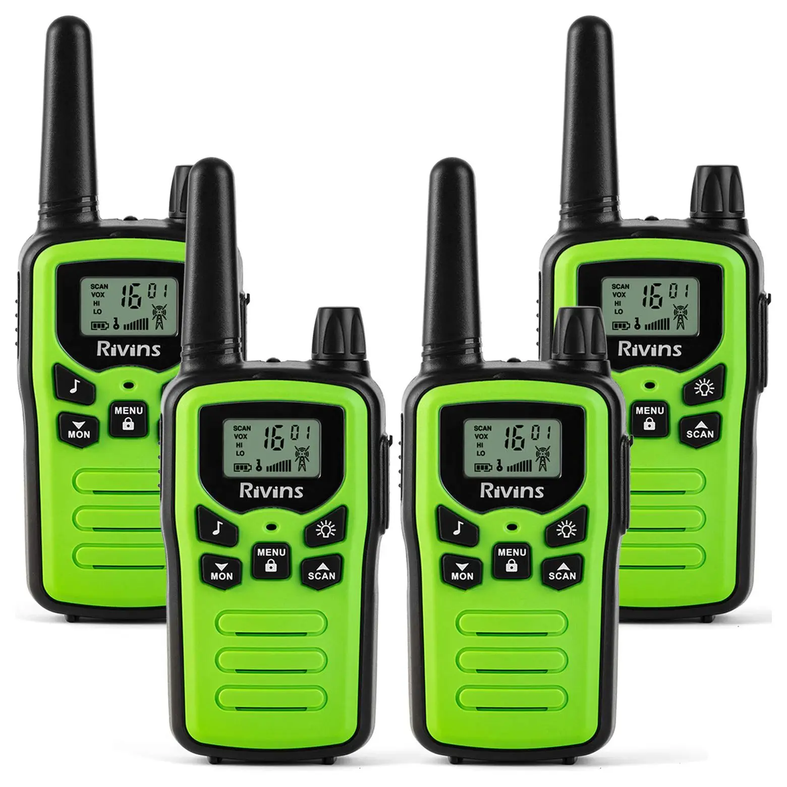 Walkie Talkie for Adults 22-Channel FRS Radio (Green, 4 Pack) long range walkie talkie hf radio