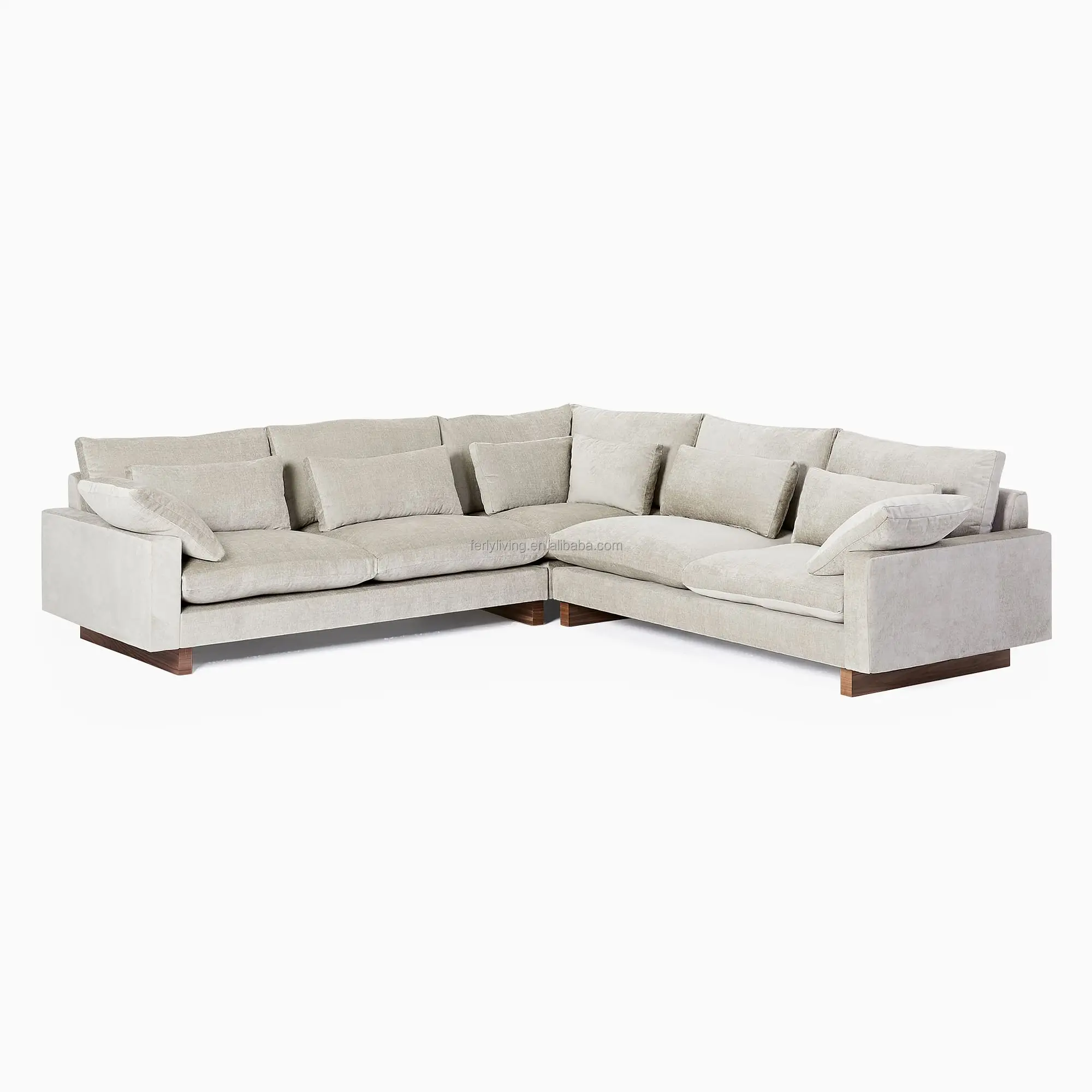 Ferly 2023 New Arrival Sectional Corner Sofa modern solid wood furniture with cushions sofa set Modern Fabric Sofa couch
