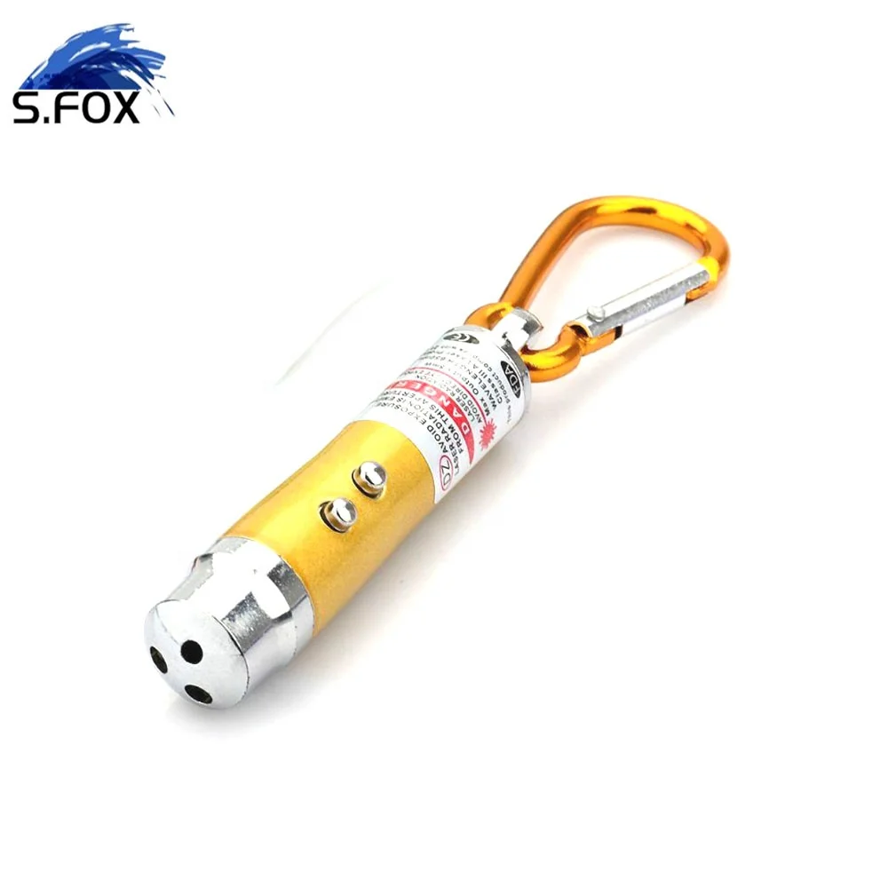 Factory Promotion Gift Red Laser UV Light White Light Carabiner Keychain Hock Laser Pointer Flashlight