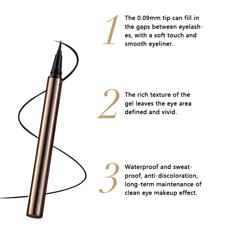 Private Label Waterproof Long Lasting Eyeliner Vegan Custom Logo Liquid Eyeliner Pen