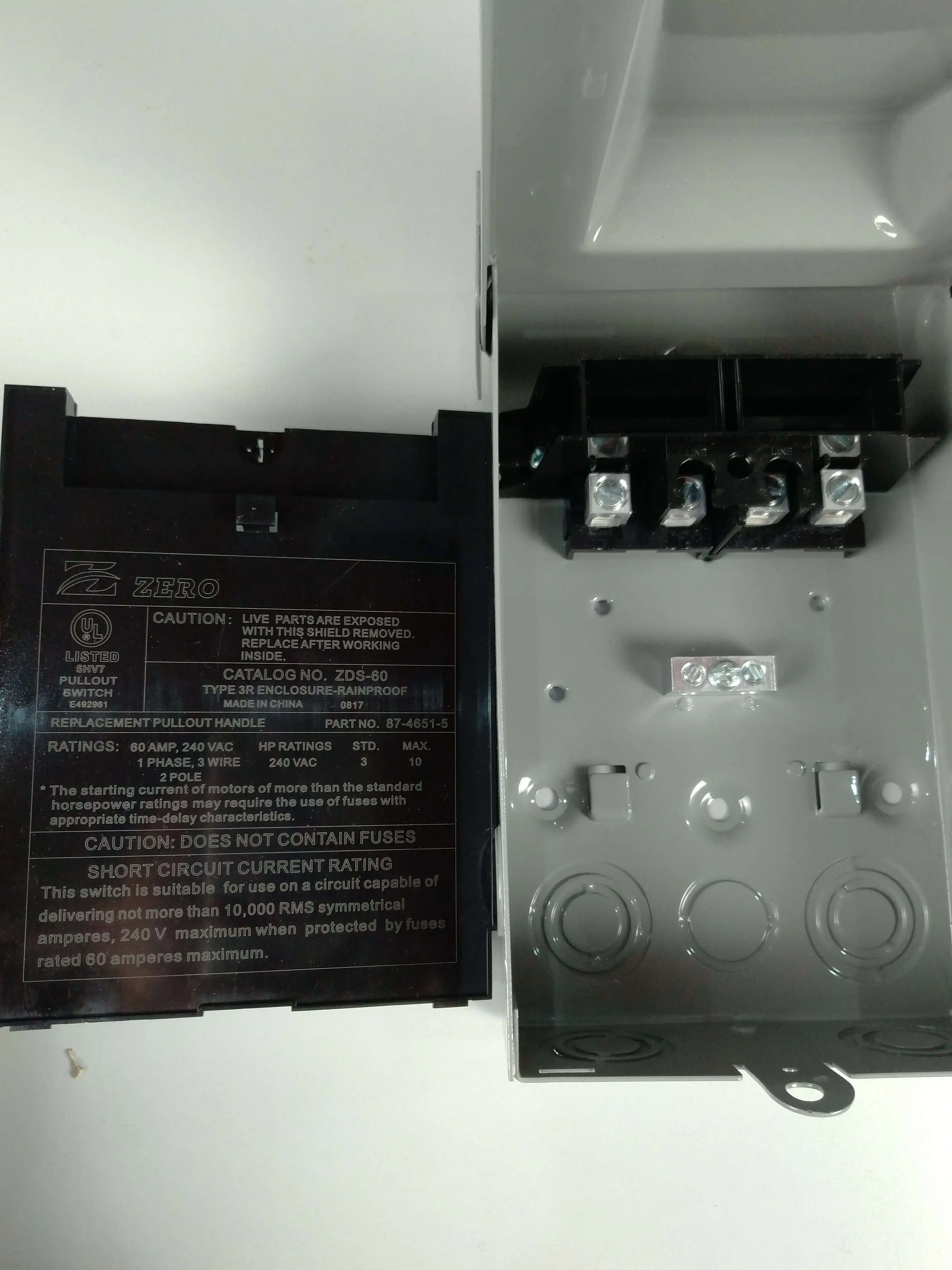 Professional Manufacture 60A Pull out Switch box Non-Fused Disconnect box Plastic Electronic Components Fused Disconnect box