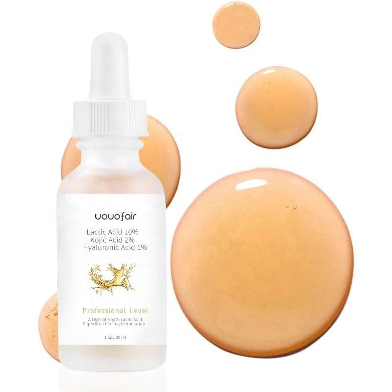 Private Label Custom Dark Spot Remover Skin Whitening Face Serum Lactic Acid Serum with Arbutin  Kojic Acid Niacinamide