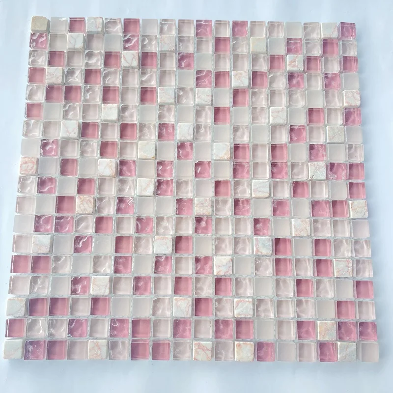 Simple stone crystal glass mosaic modern living room porch background wall tile