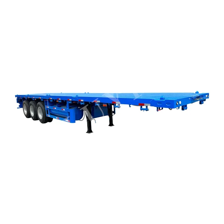 Factory Supply New 2/3/4 Axle Flatbed Semi-Trailer with Easy Loading Unloading Steel Material 12R22.5 Tyre