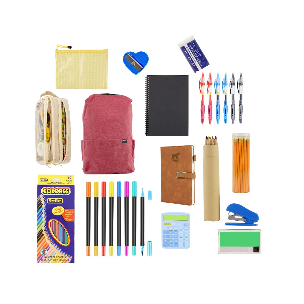 School 2024 Cheap Student Use Essentials Set Promotional Durable Custom Wholesale Back To School Supplies Kit For Children