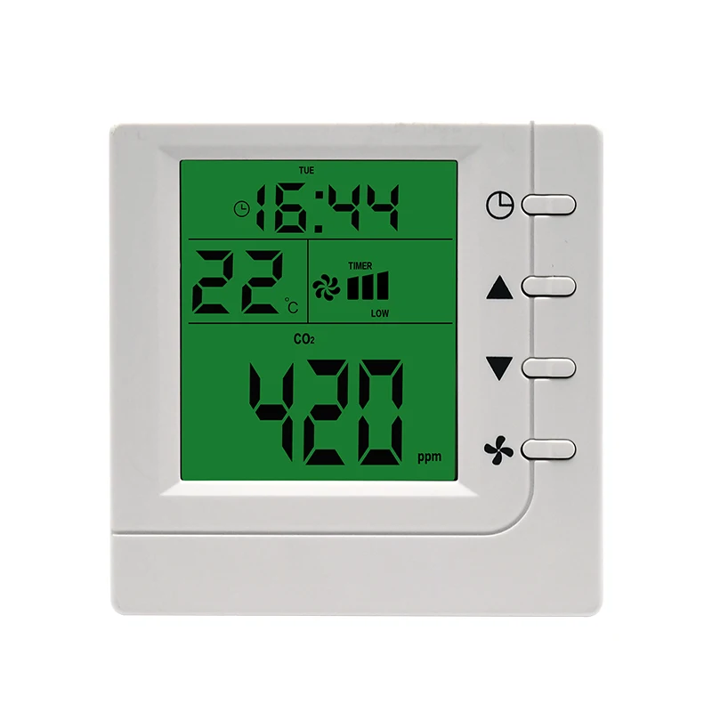 AC 220V 3 speed fan control with simulated CO2 display RS485 modbus ventilation system controller