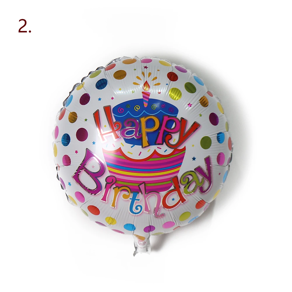 18 Inch  Happy Birthday Foil Balloons Round Shape Foil Printed  Mylar Balloons Floating Balloon for Birthday Party Decorations