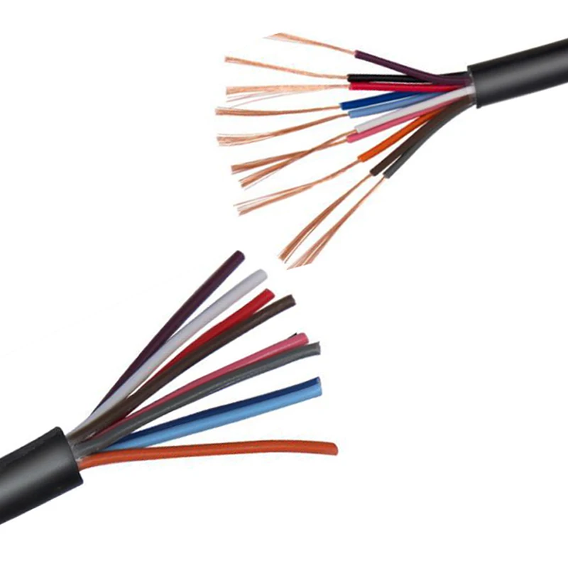 wholesale Customization solid copper conductor  electrical cables AVVR 12 cores 0.2mm multi core  insulated wires