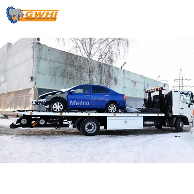 Metro FB-15 tilt tray bodies tow truck wrecker 10t flat bed truck with crane