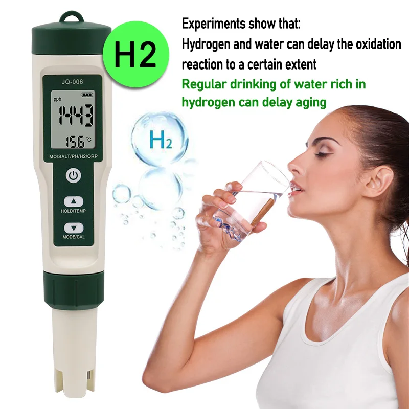 High Quality PH Meter 10 in1 TDS/Temp/EC/H2/ORP/S.G Water Quality Tester Pen Conductivity Detector Monitor Purity Measure Tool