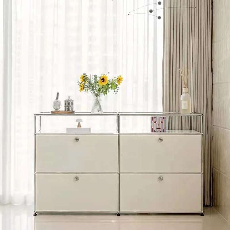 Youtai Factory New Combination Dining Cabinet Stainless Steel Cabinet Living Room Simple Storage Cabinet