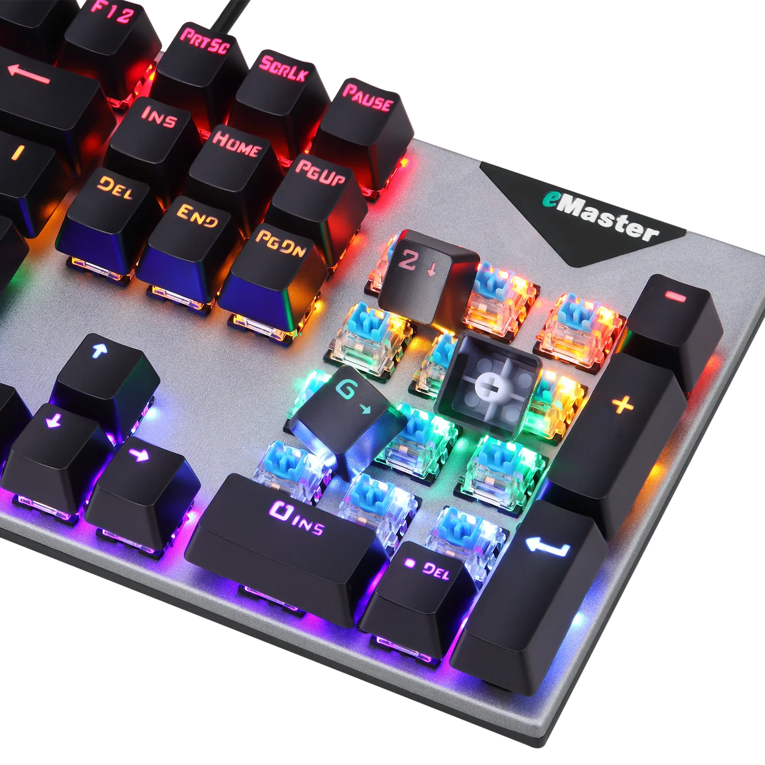 Customizable 60% White Keyboard RGB 61 Keys Computer Gaming USB Wired Light LED Gaming Console Hot Swap Mechanical Keyboard
