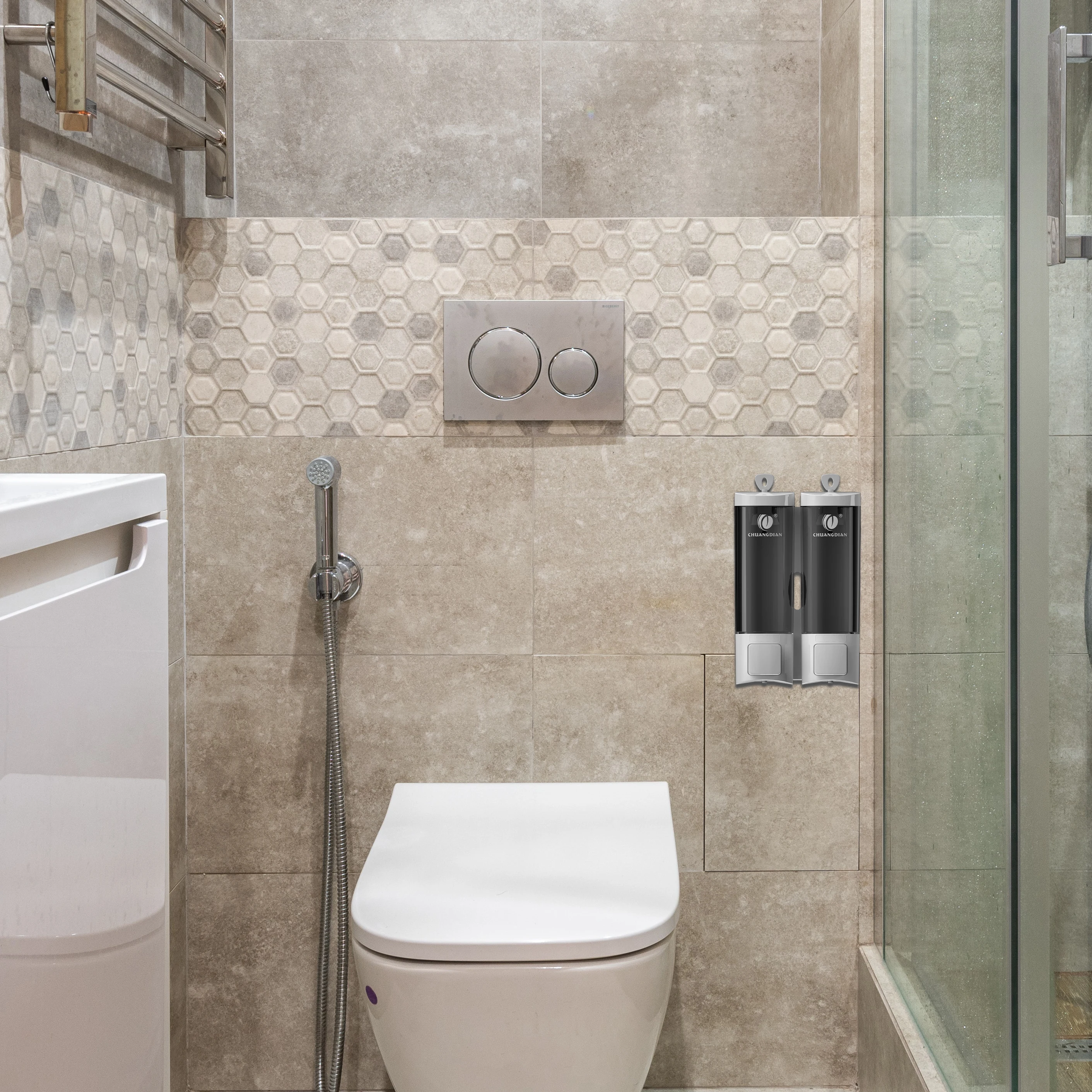 CD PANG commercial soap dispenser hotel bathroom dispenser for liquid soap modern design clear liquid soap dispenser