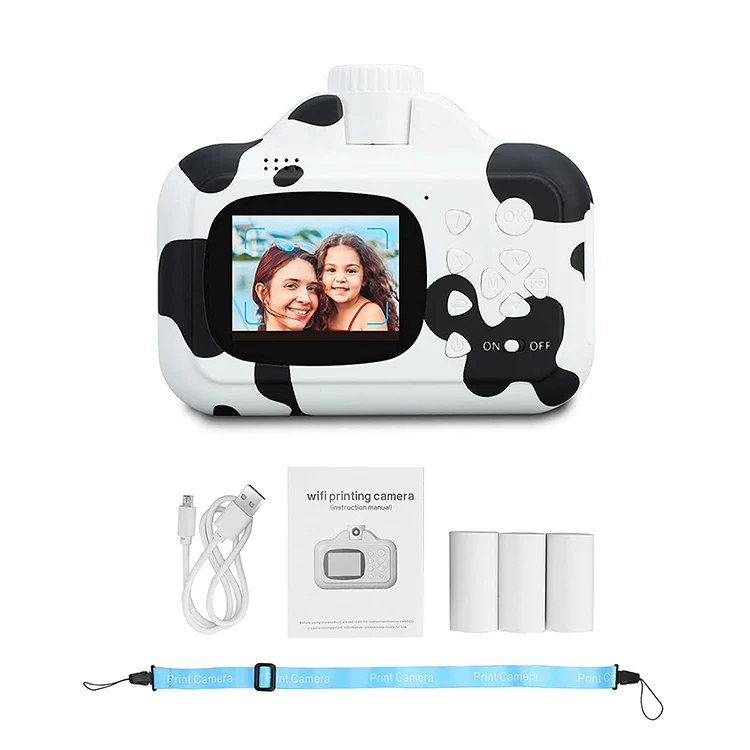 Retail and wholesale  Instant Print Camera  8MP WIFI 3-in-1  2.4 Inch Screen Rechargeable Portable Kids Mini Video Camera