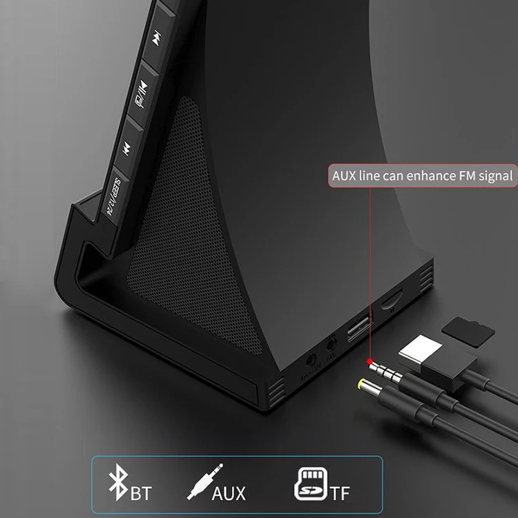 Loud Smart Alarm Clock with Blue tooth Speaker and Wireless Charger Dimmable Easy Set Digital Desk Clock