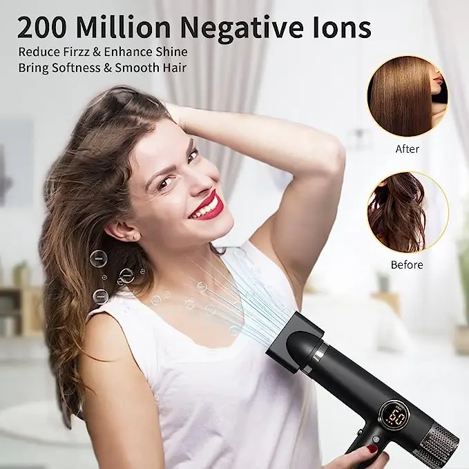 Professional 110,000 RPM brushless high speed hair dryer Negative Ionic 1800W BLDC Fast Drying blow dryer with Magnetic Diffuser