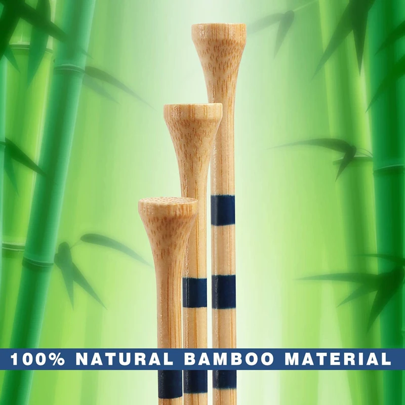 OEM Bulk Bamboo Wood Golf Tees with customized printings Colorful Golf Pegs