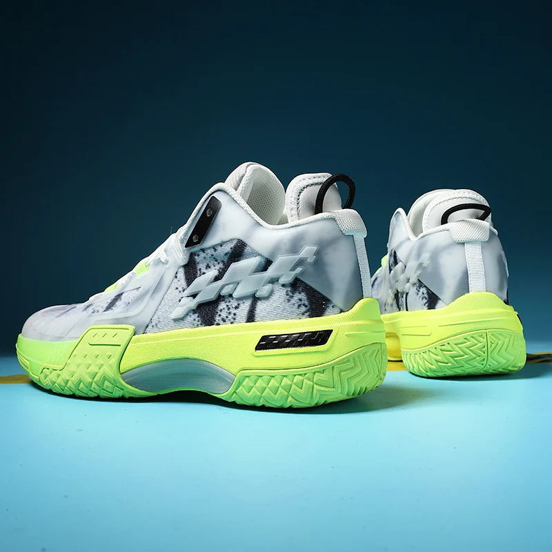 Dropshipping Custom Logo Luminous Fashion Basketball Shoes Men High Top Non-slip Big Size Sports Sneakers