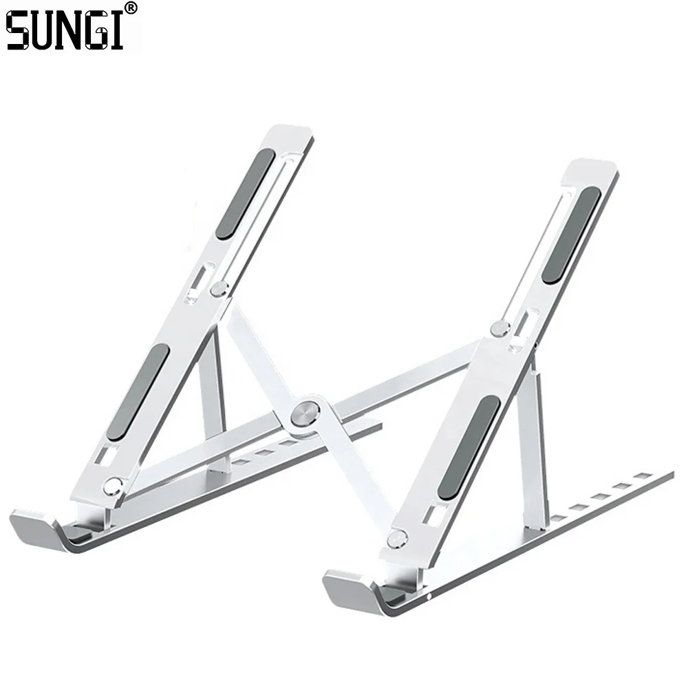 Aluminum Laptop Stand Portable Ergonomic Adjustable Height Computer Holder Light Weight for Macbook Notebook
