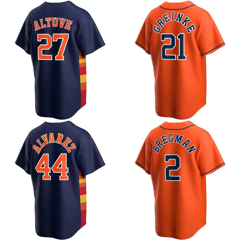 Оптовая продажа мужской бейсбольный трикотаж Houston City #27 Jose Altuve #2 Bregman # Alvarez Astro дешевая белая сшитая форма высокого качества