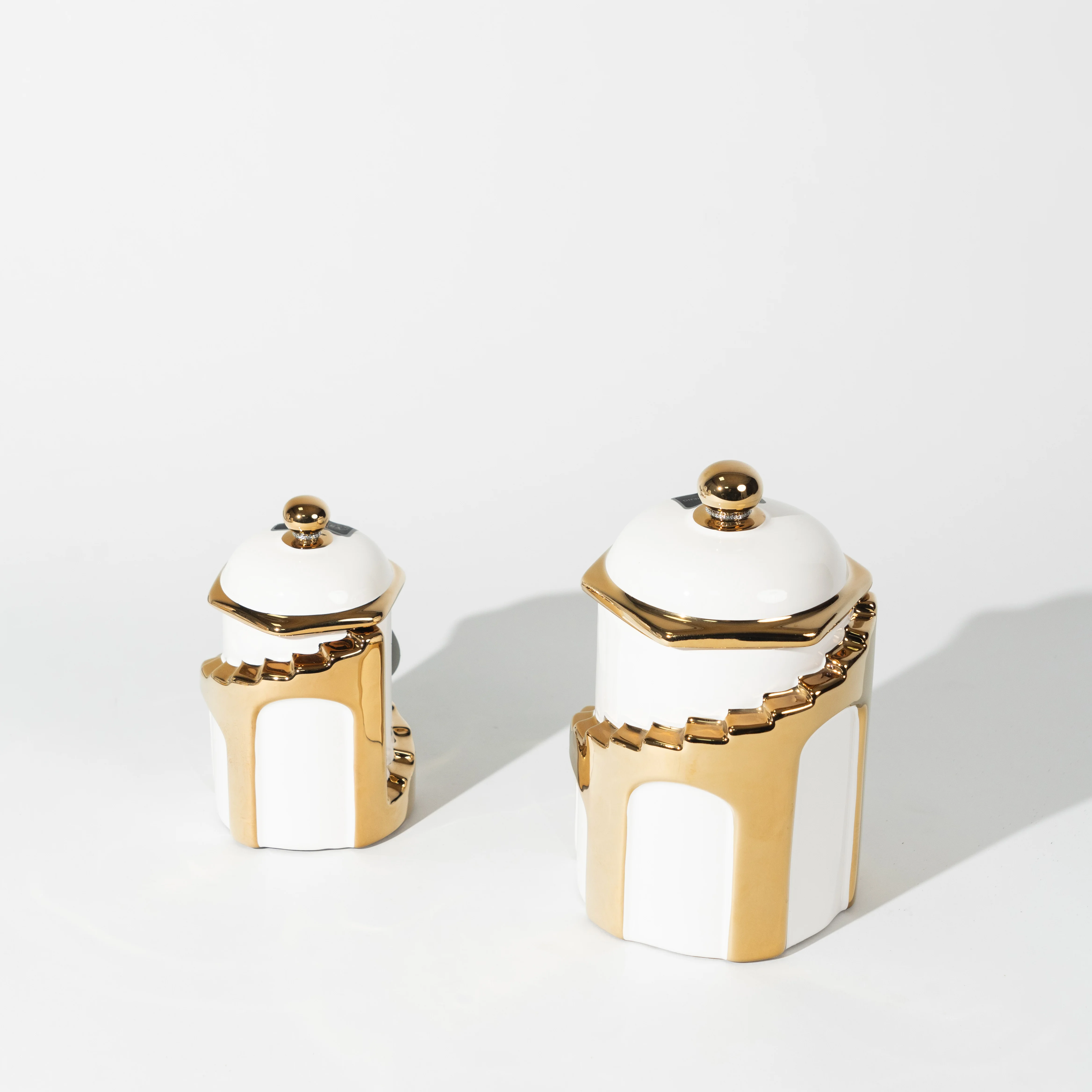 Wholesale ceramic tea storage jars Gold plating Storage ceramic Container for Coffee jars