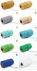 Colored handmade 3mm thick woven decorative hemp cotton DIY cotton cord